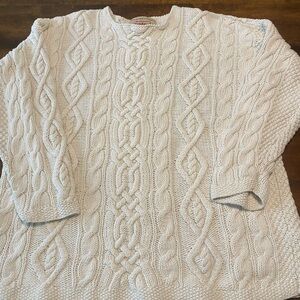 Abercrombie & Fitch Cream Cable Knit Crewneck Sweater